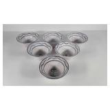 Signed Dorothy Long Pottery soup bowls, 9" with