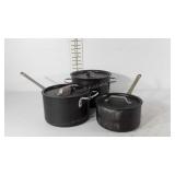 Commercial Luminum Cookware, three pots with