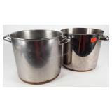 Two Revere Ware 12 quart copper bottom stock pots
