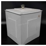 Wooden panel storage box, 10x10x13