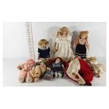 Porcelain dolls, 4 marked, Elizabeth Collection,