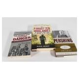 Three war themed books, Pershing, The Forgotten