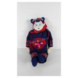 Asian style doll, porcelain head with cloth body,