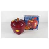 Ceramic apple cookie jar with box