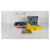 Toys, case of bristle blocks and two plane
