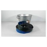 Galvanized bucket and discharge hose