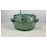 Fruit pattern Covered glass baking dish 11in dia
