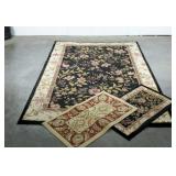 Area rug, 63 x 95,  two scatter rugs, not from a
