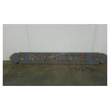 Decorative name plate, carved wood, embellished