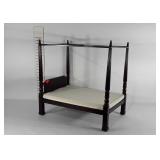 Doll sized canopy bed, 22" × 16" × 23"