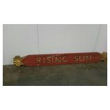 Decorative name plate, carved wood, embellished