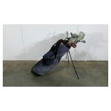 Golf bag with clubs, Wilson and Acer clubs,