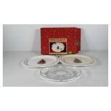 Pfaltzgraff oval Christmas platters, 14", and