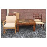 Furniture Parts Lot, on skid outside, chairs,