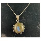 translucent cabochon stone pendant necklace