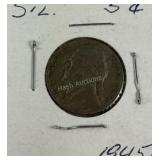 1945 -P silver wartime nickel