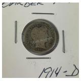 1914-D barber dime