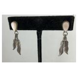 Sterling silver and shell arrow earrings