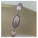 Galilea rose quartz bracelet 7.5-9.5in stainless