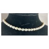White fresh water cultured pearl 6-8mm necklace