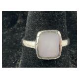 Sterling silver size 8 mother of pearl ring