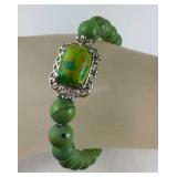 Mojave green turquoise bracelet platinum bond and