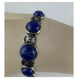 Lapis lazuli bolo bracelet 17.00ctw stainless