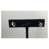 Sterling silver unicorn stud earrings