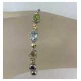 2.50ct Multi gemstone bolo bracelet in platinum