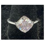 Size 10 Sterling silver simulated diamond 3.35ct