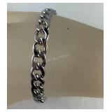7-9 inch curb link stainless bracelet with