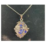 20 inch Lapis Lazuli and blue Austrian crystal