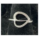 Size 7 Sterling silver .25ct simulated diamond