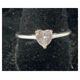 Size 9 Sterling 1.3ct simulated diamond solitaire