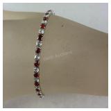 7 inch Lab crated ruby and simulated diamond