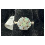 10k white gold and opal ring size 5.5, tested