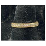 10k yellow gold and diamond band size 7, tested