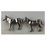 Two Sterling silver horse brooches 17.89g