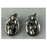 Two Sterling silver horse pins, 17.64g