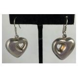 Made in Mexico Double Heart Fish Hook Earrings,