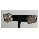 Stuart Nye Vintage Dog Wood Screwback Earrings,