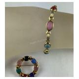Petite Scarab Bracelet w/ Matching Pin/Brooch,
