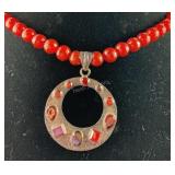 Vintage Garnet (Beaded Carnelian) Necklace, Only