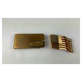 2 Money Clips: AVON US Flag & Monogrammed RLH
