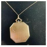 Vintage Locket Necklace, Sterling Silver 14.5