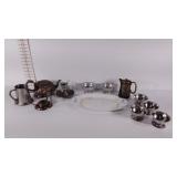 Group of pewter, stainless steel and more, bowls,