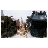 Christmas holiday decor, paper mache reindeer,