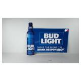 Metal beer advertising sign, Bud Light, 30" × 23"