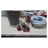 Tool and Hardware Misc Lot, metal Wastecan,