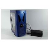 Electronics, gaming computer tower with APC surge